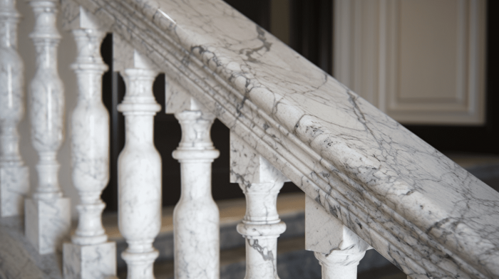 Поручень из мрамора Bianco Carrara C (Бьянко Каррара С)